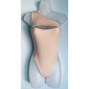 Fashion Nova Bodysuit Tan Small